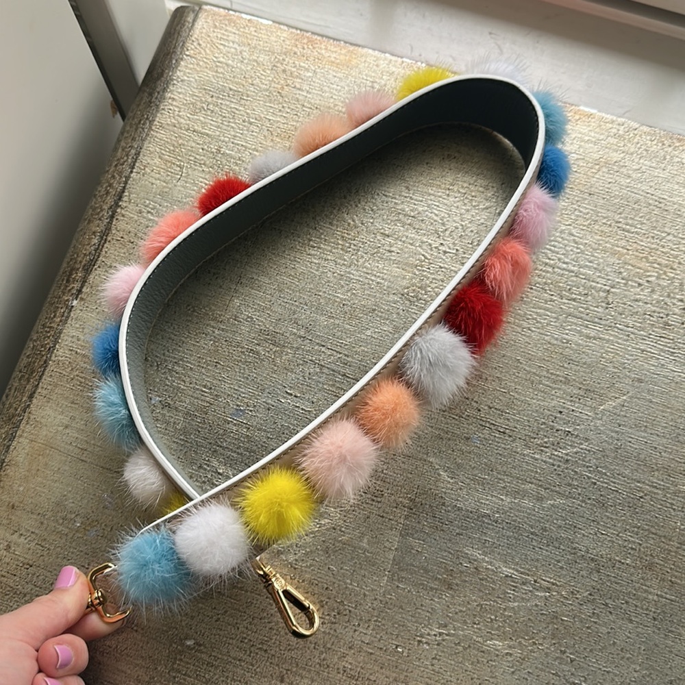 Fendi Pom Pom Fur Bag Strap